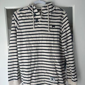 The Black Dog navy and white stripe pullover